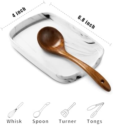 ABRUTY Spoon Rest for Stove Top, Ceramic Spoon Holder for Counter, Modern Farmhouse Decor Accessories for Spatula, Spoons or Tongs