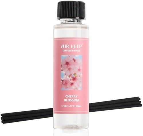 Airkeep Reed Diffuser Oil Refill/Cherry Blossom/3.38 oz/1 Pack/Air Freshener & Aromatherapy Essential Oil Blend for Home Fragrance – Scented Refill Oil for Bathroom, Bedroom & Home Decor