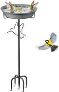 Bird Bath for Outside, 36.7In Removable Freestanding Birdbaths for Outdoors with 5-Pronged Base, Bird Bath Feeder Bowls for Garden Patio Yard Lawn Decor (Grey-2)