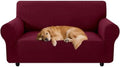 XINEAGE Stretch 2 Seater Slipcover, Non-Slip Pet Couch Cover,Wine Red