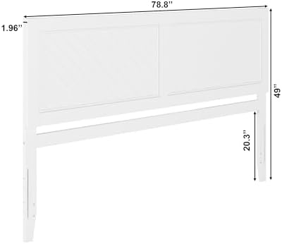 AFI, Canyon King Solid Wood Rustic Farmhouse Headboard, White