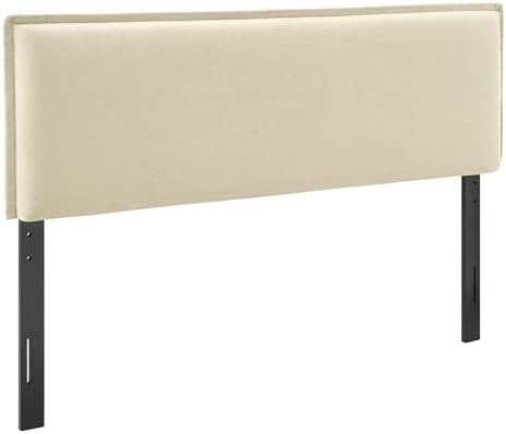 Modway Camille Queen Size Upholstered Linen Blend Headboard with Removable Slipcover – in Linen - Padded Pillow Style Headboard with Adjustable Mounting for Queen Beds