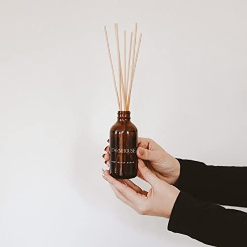Sweet Water Decor Farmhouse Amber Reed Diffuser Set, Fall Scent, 3.5 fl oz
