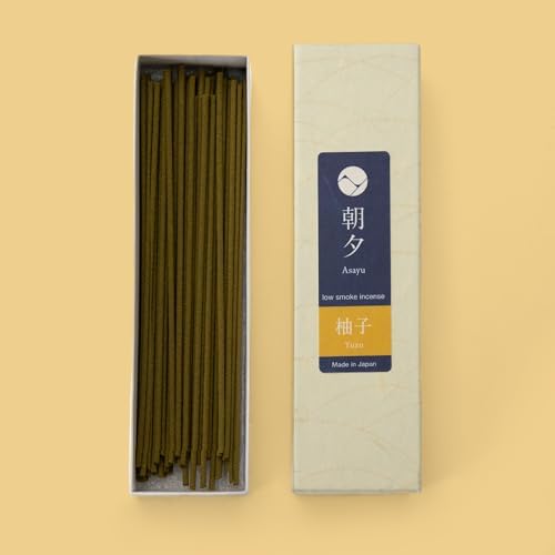 Asayu Japan Yuzu Incense Sticks, Low Smoke Japanese Incense, 20g