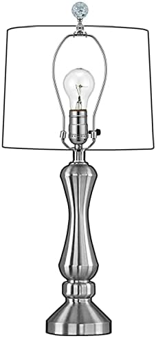 Crystal Lamp Finials with Crackle Ball Design and Silver Lamp Screw Knob Base, Lamp Topper Decorative for Table and Floor Lamp Shade Top (Silver)
