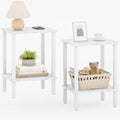 TUTOTAK End Table, Set of 2, Side Table, Nightstand, 2-Tier Storage Shelf