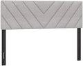 KOMFOTT Linen Fabric Upholstered Headboard for Full/Queen Size Bed, Rectangular Headboard with Solid Wood Legs & Adjustable Width, Padded Full/Queen Bed Headboard, Easy Assembly, Gray