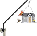 Kingsyard Heavy Duty Deck Hook, 27"-39" Adjustable Metal Deck Railing Hooks for Hanging Bird Feeders, Planters, Suet Baskets, Lanterns, Wind Chimes, Clamp Mounted