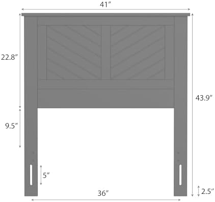 ComfIQ Serene Wood Panel Headboard with Chevron Scoring, Twin, White