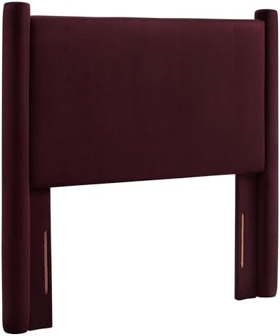 Modway Rael Twin Upholstered Headboard with Pillars in Mulberry – Velvet Headboard – Stain-Resistant Performance Velvet Headboard for Twin Beds