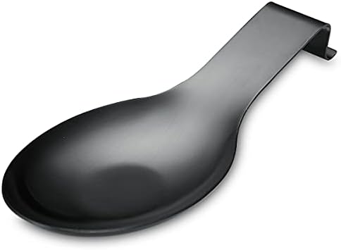 Matte Black Spoon Rest, Stainless Steel Spoon Holder for Stove Top, kitchen utensils Holder for Ladles, Tongs, Spatula, Stove Spoon Holder, Pot Lid Holder, Dishwasher Safe (1PC-9.5 Inch)