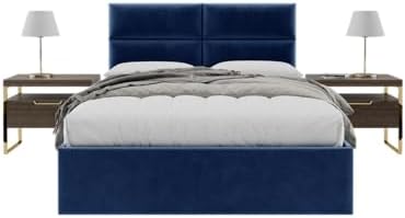 Vänt Wall Mounted Headboard Panels, Queen/Full, Velvet Navy