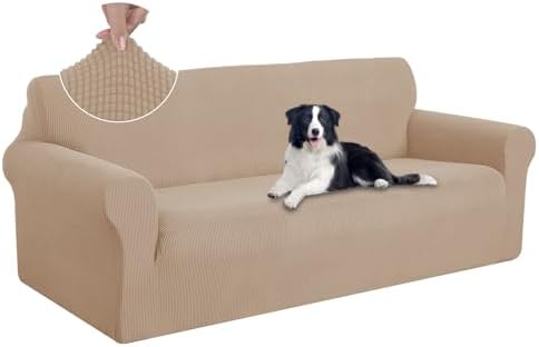 U-NICE HOME Oversized Stretch Couch Cover Slipcover, Camel