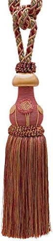 DÉCOPRO Exquisite Hand Crafted Curtain & Drapery Tassel Tieback Tassel Length 12" (30.5cm) 32" Spread (81cm) (Style# TBBL1) Rose Bouquet Red #7953 (Crimson Red Rose Pink Light Pink) Sold Individually