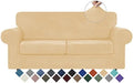 WEERRW Velvet Stretch 3 Pieces Couch Cover for Sofa Washable, Champagne