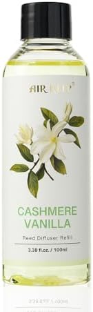 Airkeep Reed Diffuser Oil Refill/Cashmere Vanilla/3.38oz（100ml/1 Pack/Scented Oil Refill for Reed Diffuser Home Fragrance for Bedroom, Bathroom Office Home Decor