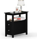 ZENY Narrow End Table Side Table with Drawer and Open Shelf Sofa Table for Living Room Bedroom, Bedside, Couch