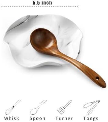 ABRUTY Spoon Rest for Stove Top, Ceramic Spoon Holder for Counter, Modern Farmhouse Decor Accessories for Spatula, Spoons or Tongs