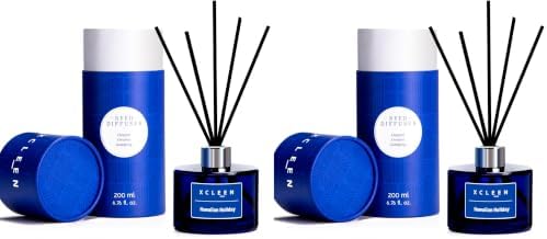 Xcleen Reed Diffuser Set, 6.7 Oz Hawaiian Holiday Scented Reed Diffuser, Home Fragrance Oil Diffuser with Sticks, Great Air Fresheners for Bathroom (Pack of 2)