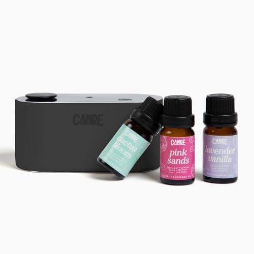 CANDECraftCo Waterless Travel Diffuser Gift Set, Floral Scents, 3 Oils