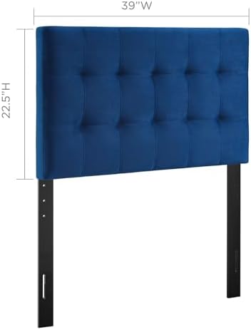 Modway Lily Biscuit Tufted Twin Performance Velvet Headboard, Navy