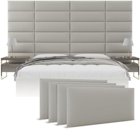 Vänt Wall Mounted Headboard Panels, King/Twin, Zigrino Leather Oyster