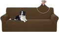 U-NICE HOME Stretch Couch Cover Slipcover for 3 Cushion Sofa, Brown