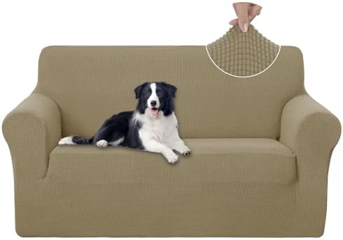 U-NICE HOME Loveseat Cover Stretch Couch Cover Sofa Slipcover, Sand