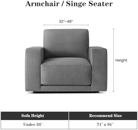 MEETSKY Oversized Chair Cover Small Couch Cover Chair Covers Armchair for Dog Sofa Throw Cover for Sofa Single Recliner, Chenille Sofa Slipcovers for Pets, 71" x 91", Dark Chocolate