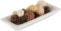 Hanobe Wood Decorative Bowl for Coffee Table Entryway Decor, Rustic White