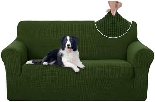 U-NICE HOME Oversized Stretch Loveseat Couch Cover, Bronze Green