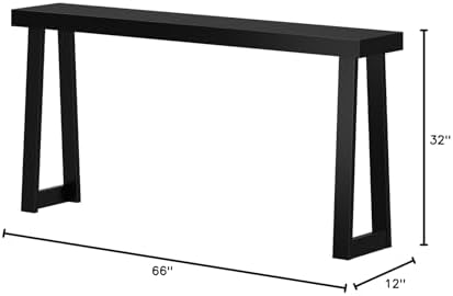 Plank+Beam Classic Console Table, 66 Inch, Black