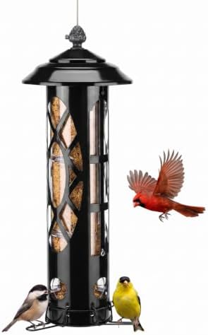 Veehoo Squirrel Proof Bird Feeders for Outdoors Hanging, Holds Up to 3.5 lb