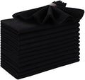 Ramanta Home Black Cotton Dinner Napkins Set of 12, 18x18 Inch
