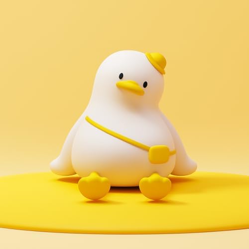 ATSUI Duck Night Light, Cute LED Squishy Novelty Animal Night Lamp, Food Grade Silicone, 3 Level Dimmable Rechargeable Nursery Nightlight for Breastfeeding Toddler Baby Kids, Cute Gifts for Kids