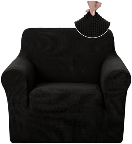 U-NICE HOME Stretch Recliner Chair Cover Armchair Slipcover, Black