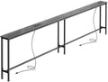 SUPERJARE 102 Inch Sofa Table with 2 Power Outlets and USB-C Ports, 5.9 Inch Narrow Console Table with Storage, Extra-Long, for Entryway Hallway Couch Behind Sofa, Small Spaces, Living Room,Grey