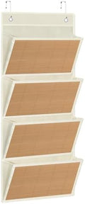 Over the Door File Organizer - Hanging Wall Mounted File Folders Storage with 4 Extra Large Pockets for Home, 0ffice, Classroom, Chart Papers, Files, Letters, Planner, Documents, Magazine Book
