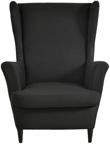 Wingback Chair Slipcover 2 Piece Stretch Armchair Cover Furniture Protector Washable Spandex Wing Back Chair Covers for Living Room