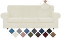 WEERRW 4 Pieces Couch Cover for Sofa Velvet Sofa Covers Washable, Ivory