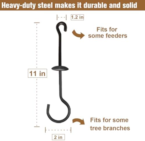 Garbuildman Squirrel Baffle Accessory for Bird Feeder Pole, Pole Hanging S Hook for Bird House Guard, 1 Pack (Baffle Not Included)