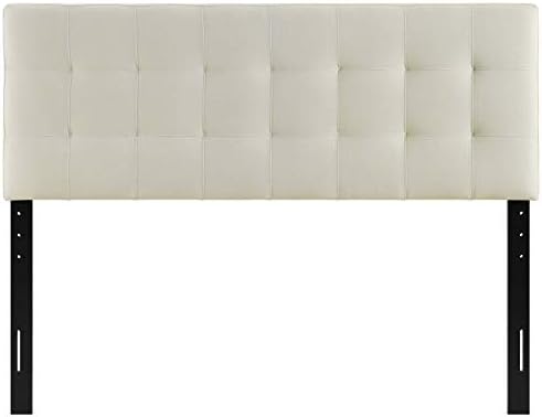 Modway Lily Tufted Linen Fabric Upholstered Full Headboard in Ivory