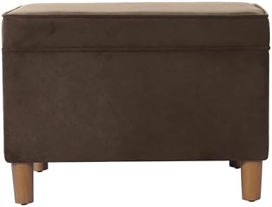 Spatial Order 24" Dinah Collection Storage Ottoman - Chocolate Brown Velvet
