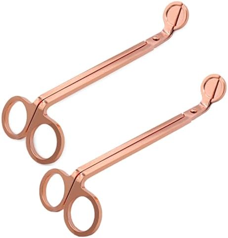 2pcs Candle Wick Trimmer, Polished Wicker Scissors, go deep into The Candle to Cut Spent Chips, Allow The Cleaner to Burn and Prevent Smoke buildup (Rose Gold)