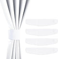 NICETOWN Strong Magnetic Curtain Tiebacks - Natural Decorative Curtain Ties Wide Straps Holdbacks for Modern Curtains (White,11.8 X 4 Inches, Set of 4,Suitable for 29”- 52" Wide)