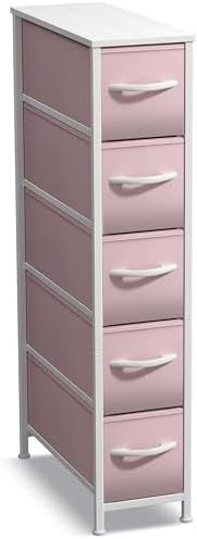 Sorbus 5-Drawer Narrow Dresser for Bedroom (Pink)