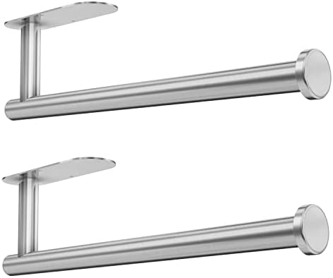 DEKAVA Paper Towel Holder Under Cabinet for Kitchen, Adhesive Paper Towel Holder Wall Mount, SUS304 Stainless Steel 13 inch(2,Silver