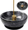 Vrupin Natural Marble Incense Burner, Handmade Incense Stick Incense Burner Reflux Burner, Ideal for use in Meditation, Incense Smokers and Decoration. (Black)