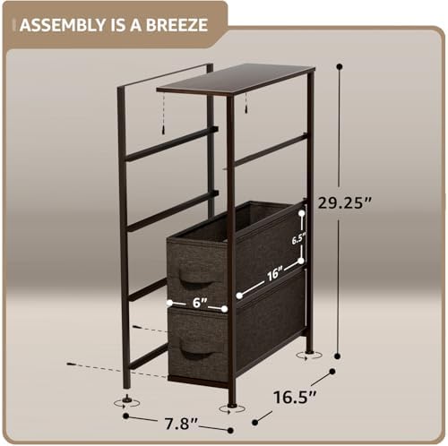 Sorbus 4-Drawer Narrow Dresser for Bedroom (Brown)