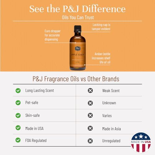 P&J Trading - Apple Cider Scented Oil 100ml - Fragrance Oil for Candle Making, Soap Making, Diffuser Oil